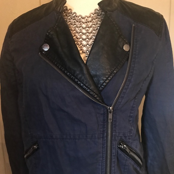 Free People Faux Leather/Linen Jacket - Picture 3 of 8